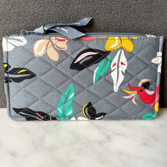 Vera Bradley Coastal Paradise Crossbody Bag Purse & Matching Wallet Grey Floral - Picture 9 of 9